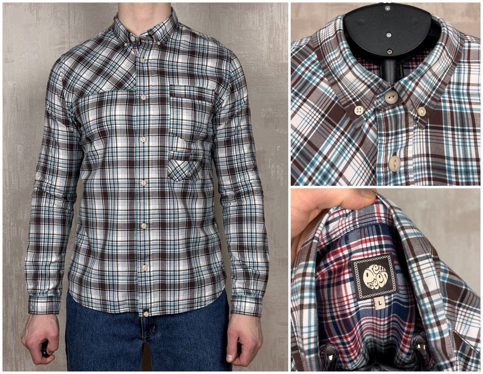 Pretty Green Pretty Green Check Long Sleeve Shirt Button Down Size US L / EU 52-54 / 3 - 1 Thumbnail