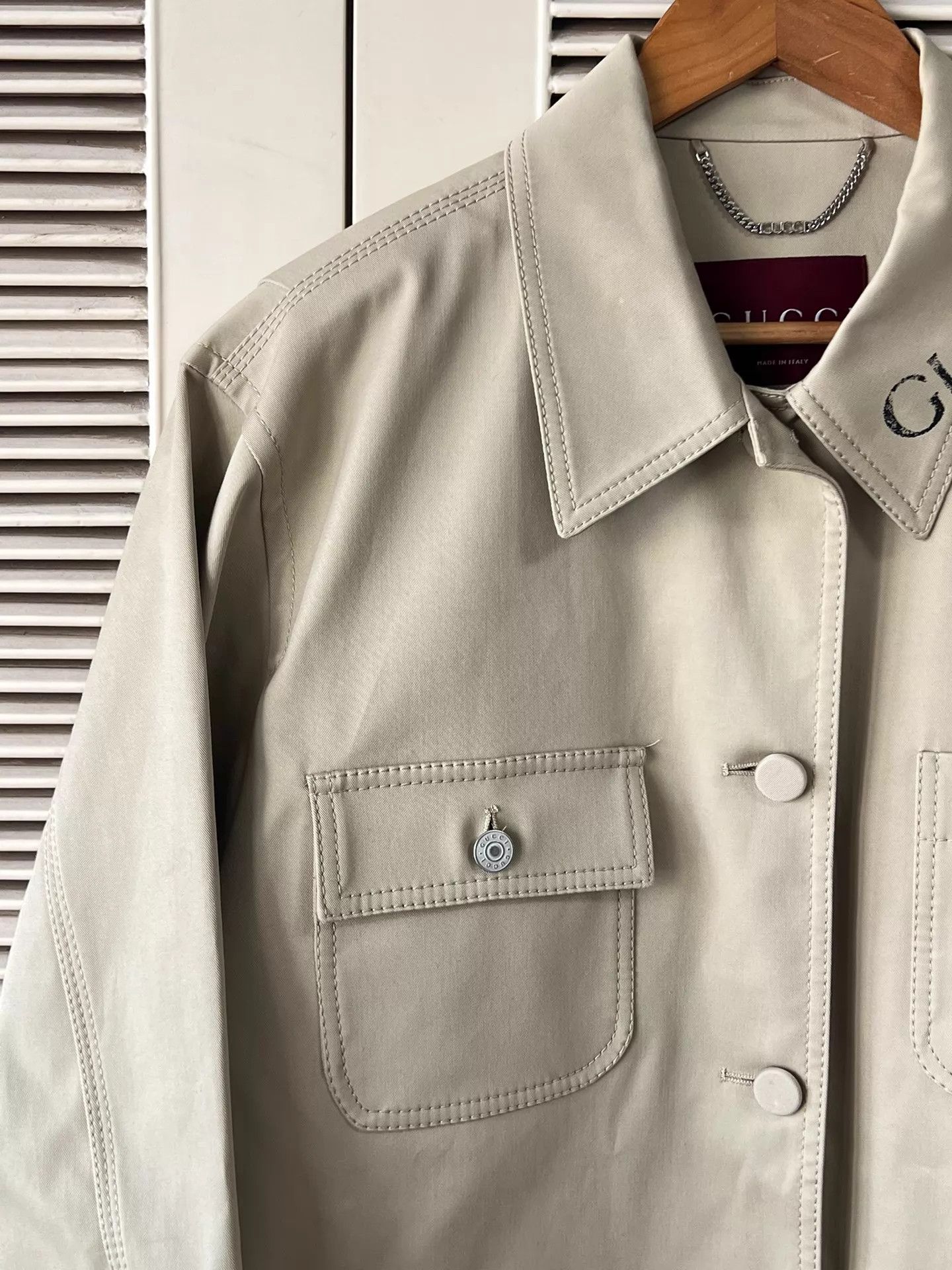 Gucci Gucci 42 Ivory Minimal Utility Logo Jacket Size M / US 6-8 / IT 42-44 - 4 Thumbnail