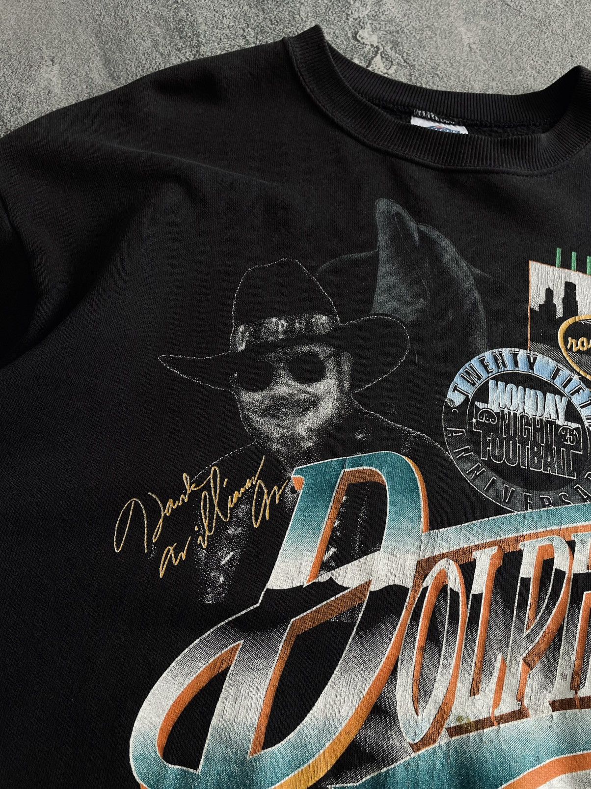 NFL VTG 90s MNF 25th Hank Williams NFL Miami Dolphins Sweatshirt Size US XL / EU 56 / 4 - 6 Thumbnail