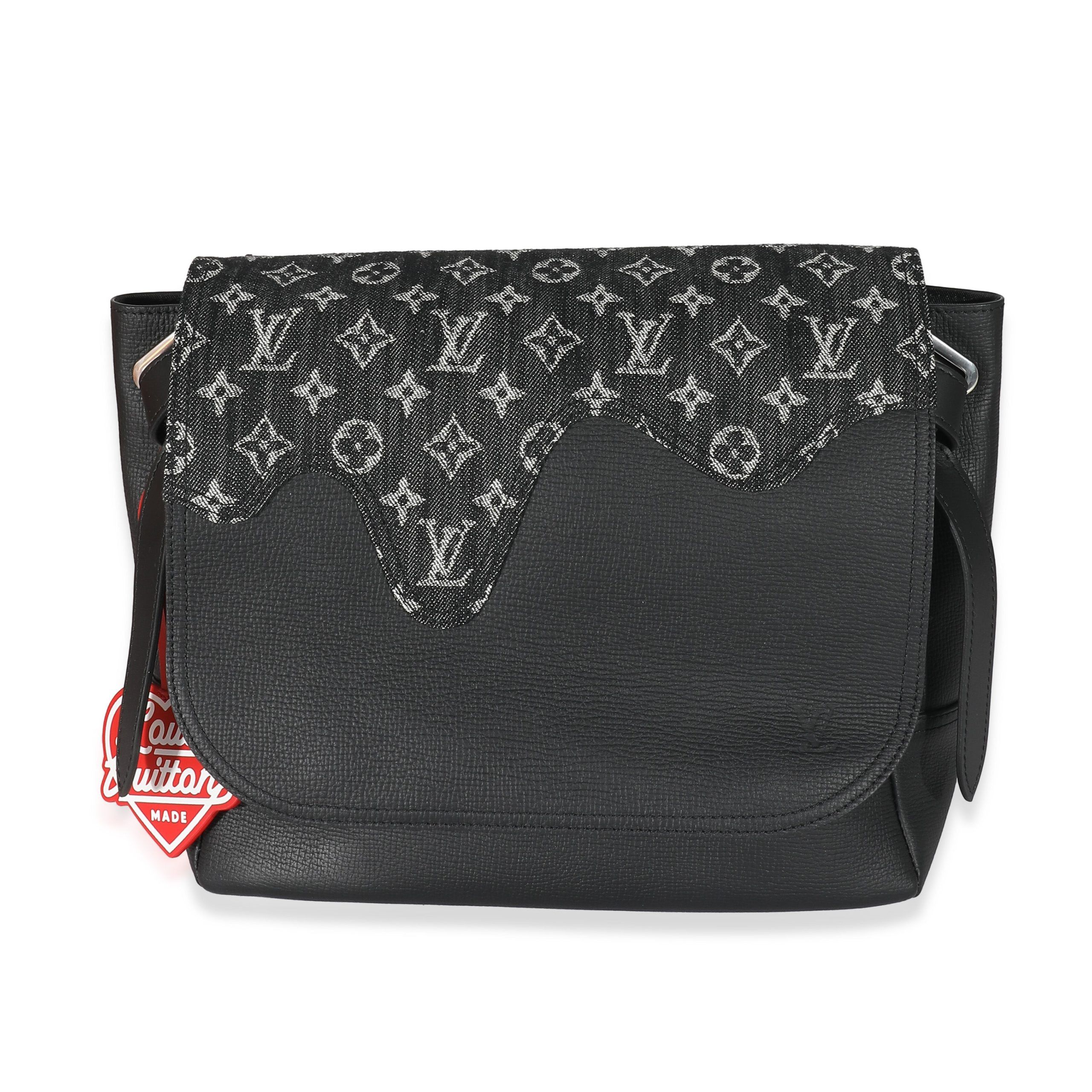 Louis Vuitton x Nigo Black Monogram Denim Taurillon Besace Tokyo Messenger