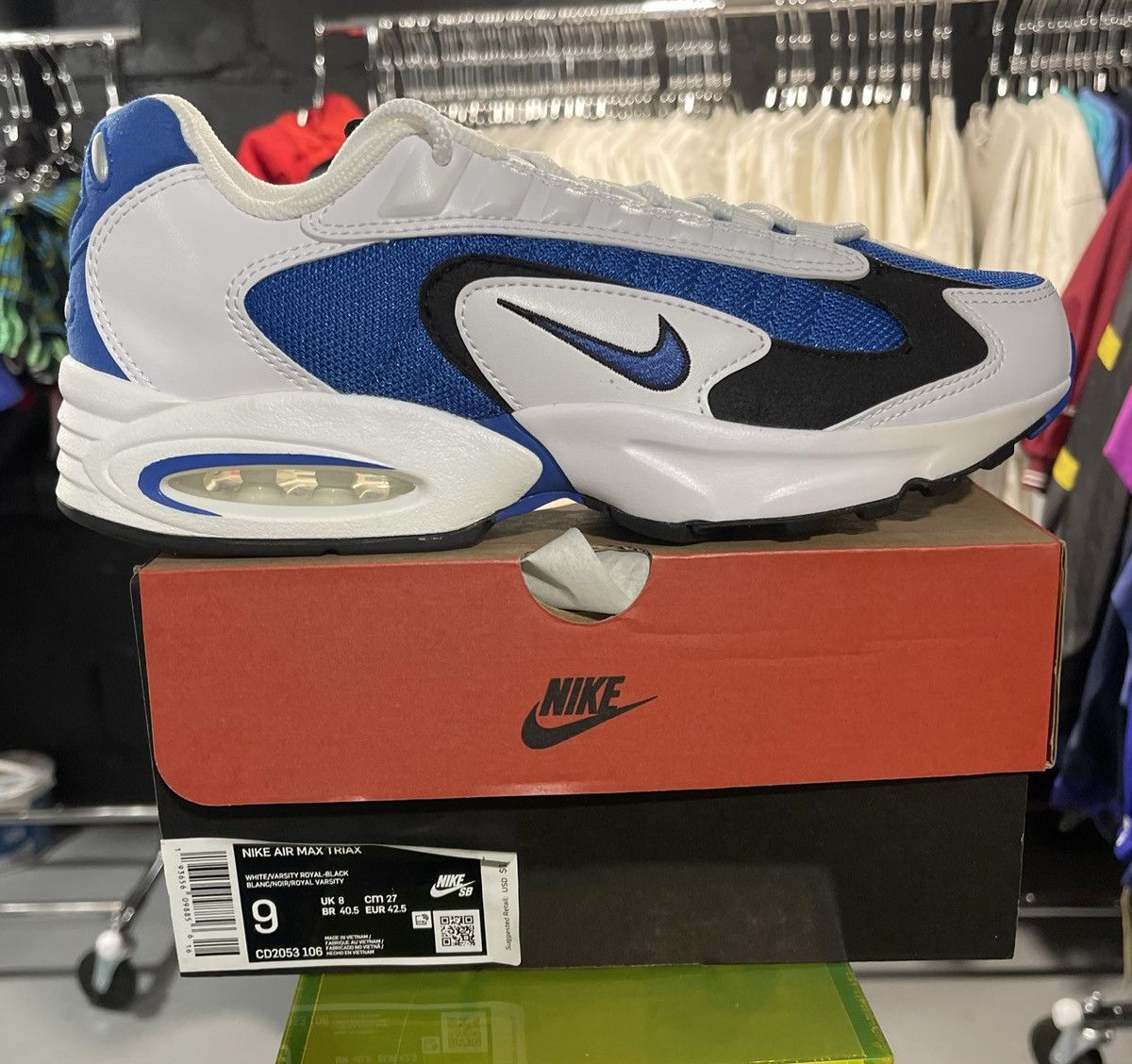 image of Nike Air Max Triax 96 Retro 'royal' Men’S Size 9 Shoes in White Black Blue, Men's