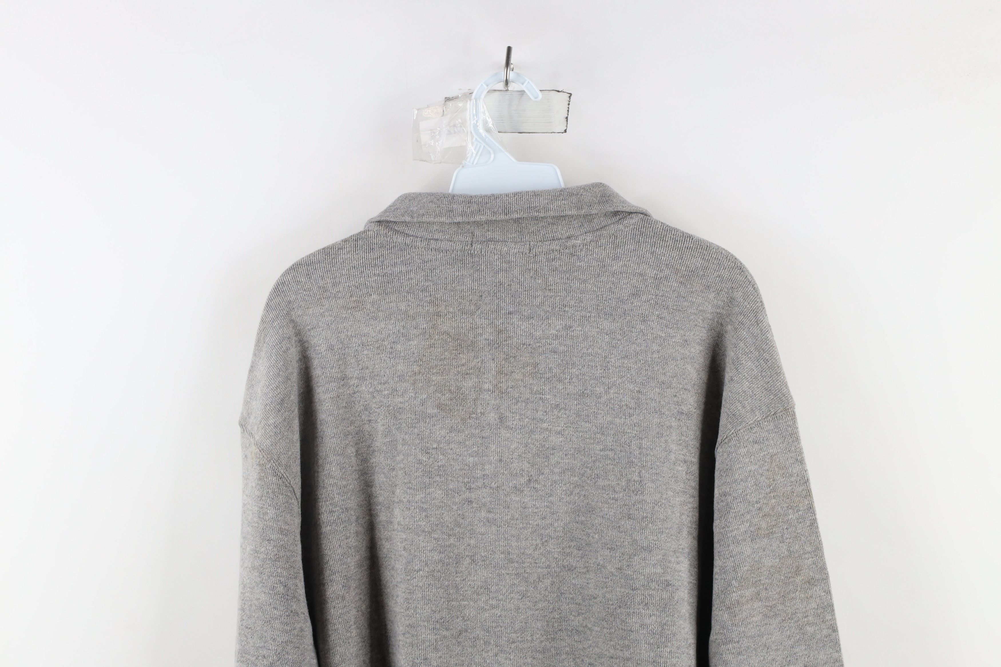 Ralph Lauren × Vintage New Ralph Lauren Ribbed Knit Half Zip Pullover Sweater Gray Size US XXL / EU 58 / 5 - 16 Thumbnail