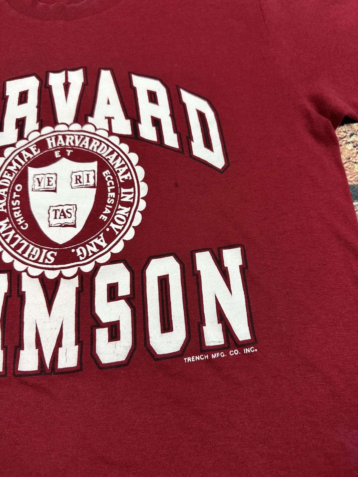 Trench USA Vintage Harvard University Crimson T Shirt Single Stitch USA Size US L / EU 52-54 / 3 - 10 Thumbnail