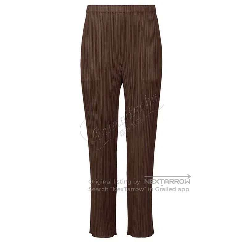 Issey Miyake Issey Miyake Ruffle Straight Pants Dark Brown Size 25" / US 0 / IT 36 - 2 Thumbnail