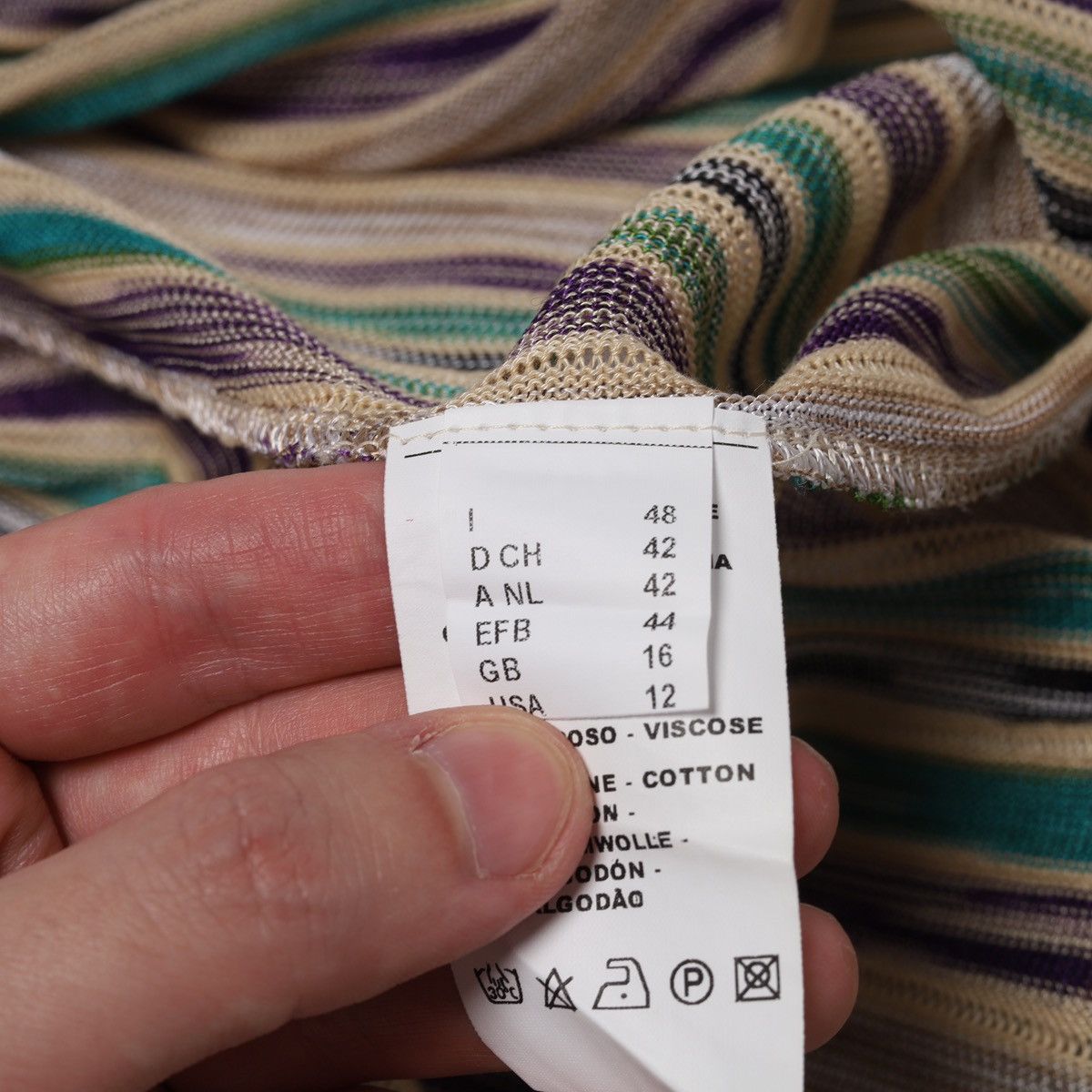 Missoni Missoni Multicolor Viscose Cotton Striped Long Cardigan Dres Size XL / US 12-14 / IT 48-50 - 18 Thumbnail