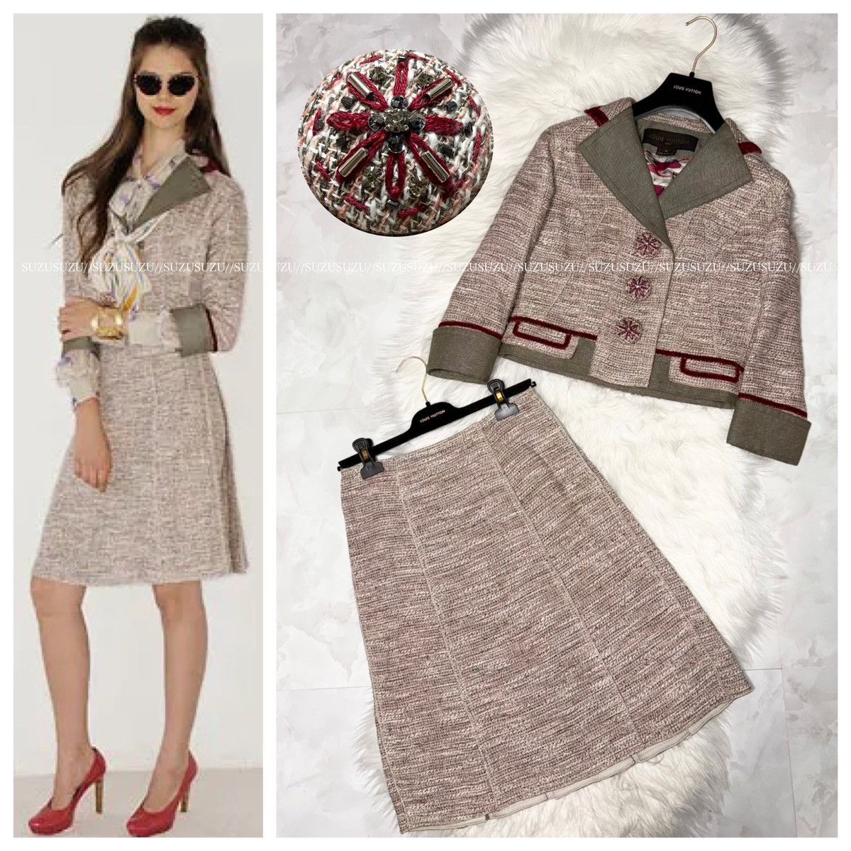 Louis Vuitton Authentic Louis Vuitton decorative beads tweed skirt suit 36 Size XS / US 0-2 / IT 36-38 - 1 Thumbnail