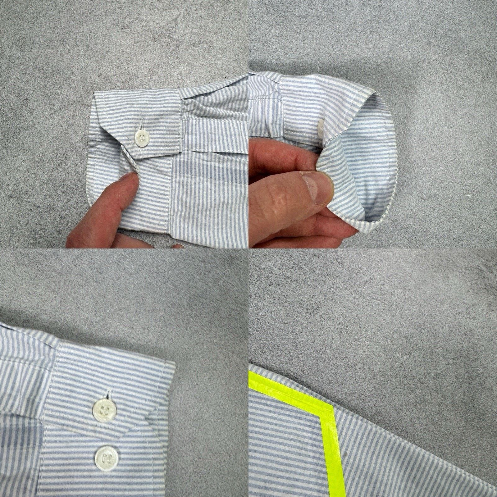 OAMC OAMC LS FRAME SHIRT Lo Blue/White Stripe/Flo Yellow Rigid Size US L / EU 52-54 / 3 - 21 Thumbnail