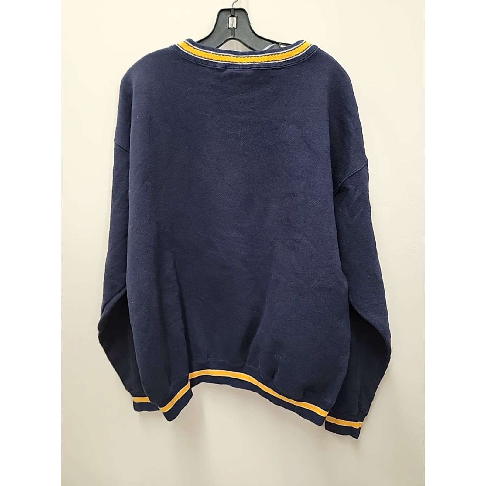 Vintage VINTAGE Team Edition Apparel Sweatshirt Mens L Blue University Of Michigan Logo Crew Neck Pullover Knit Cotton Blend Size US L / EU 52-54 / 3 - 7 Thumbnail