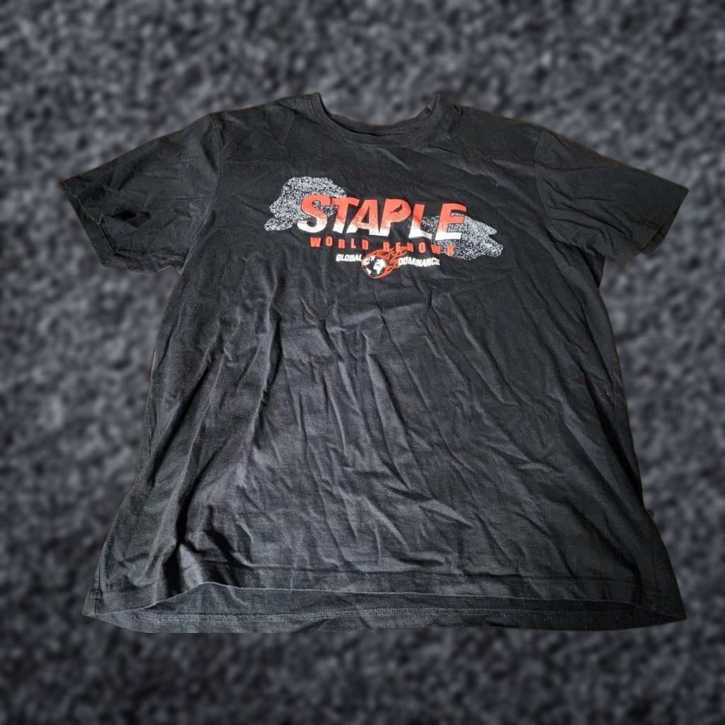 Logo 7 Staple Mens T-Shirt Logo 2XL Cotton Black Short Sleeve Crew Neck Graphic Print Pigeon Mountains 90s Theme Logo: Staple 2XL Mens T Shirt? Size US XXL / EU 58 / 5 - 1 Thumbnail