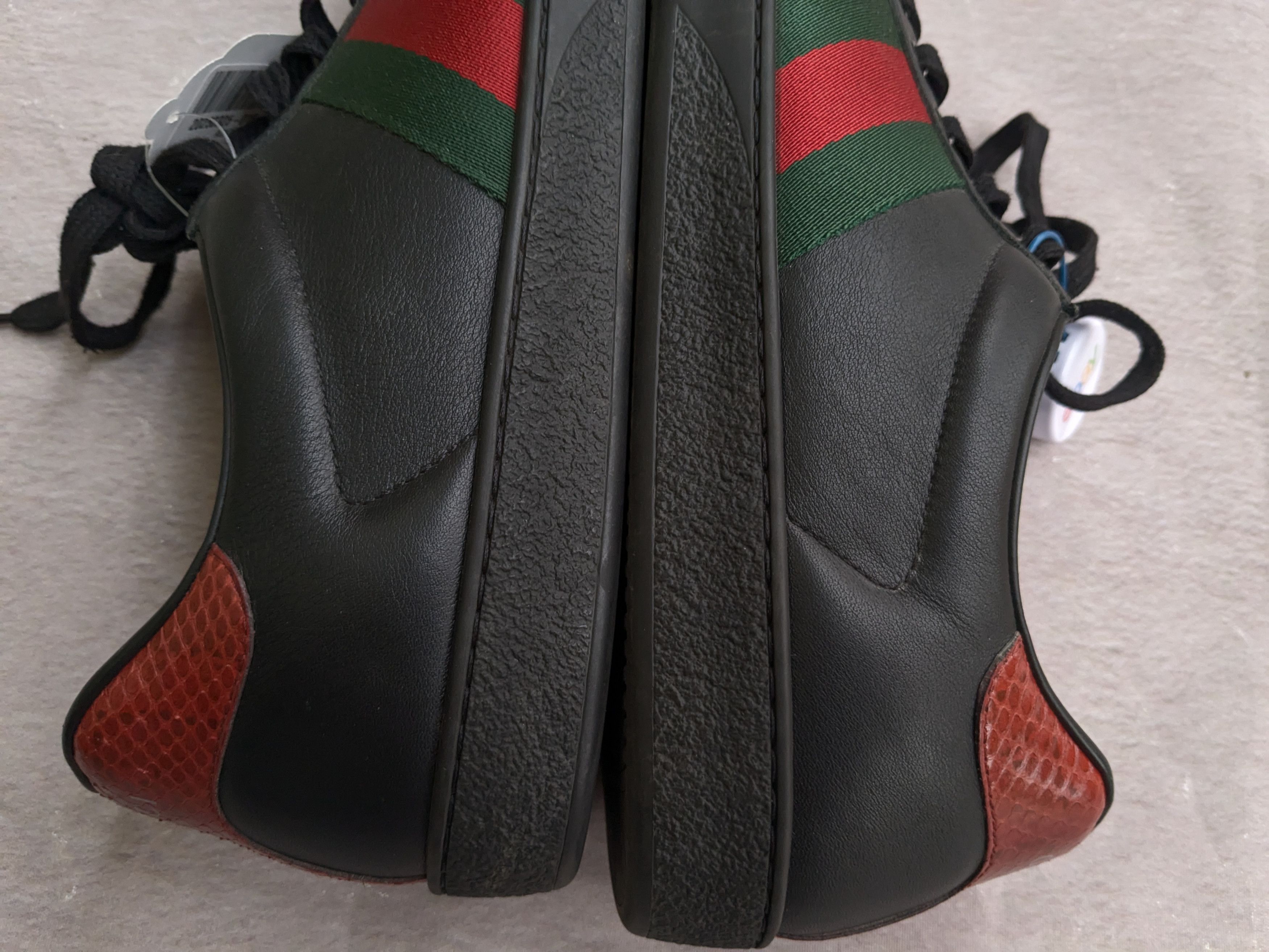 Gucci Gucci Ace Sneakers Black 12.5 Leather Low Tops Web Size US 12.5 / EU 45-46 - 9 Thumbnail