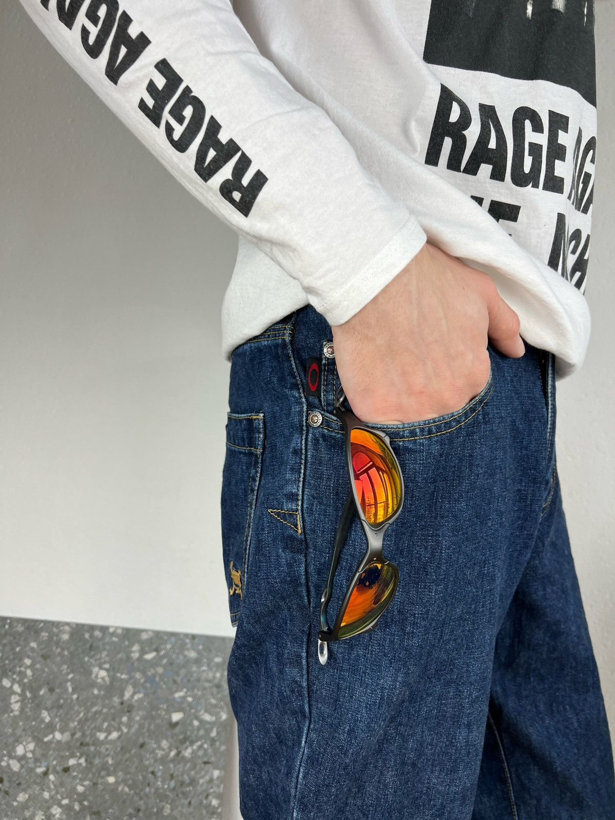Oakley × Vintage Vintage Oakley industrial denim jeans 00s rare skull logo Size US 28 / EU 44 - 16 Thumbnail