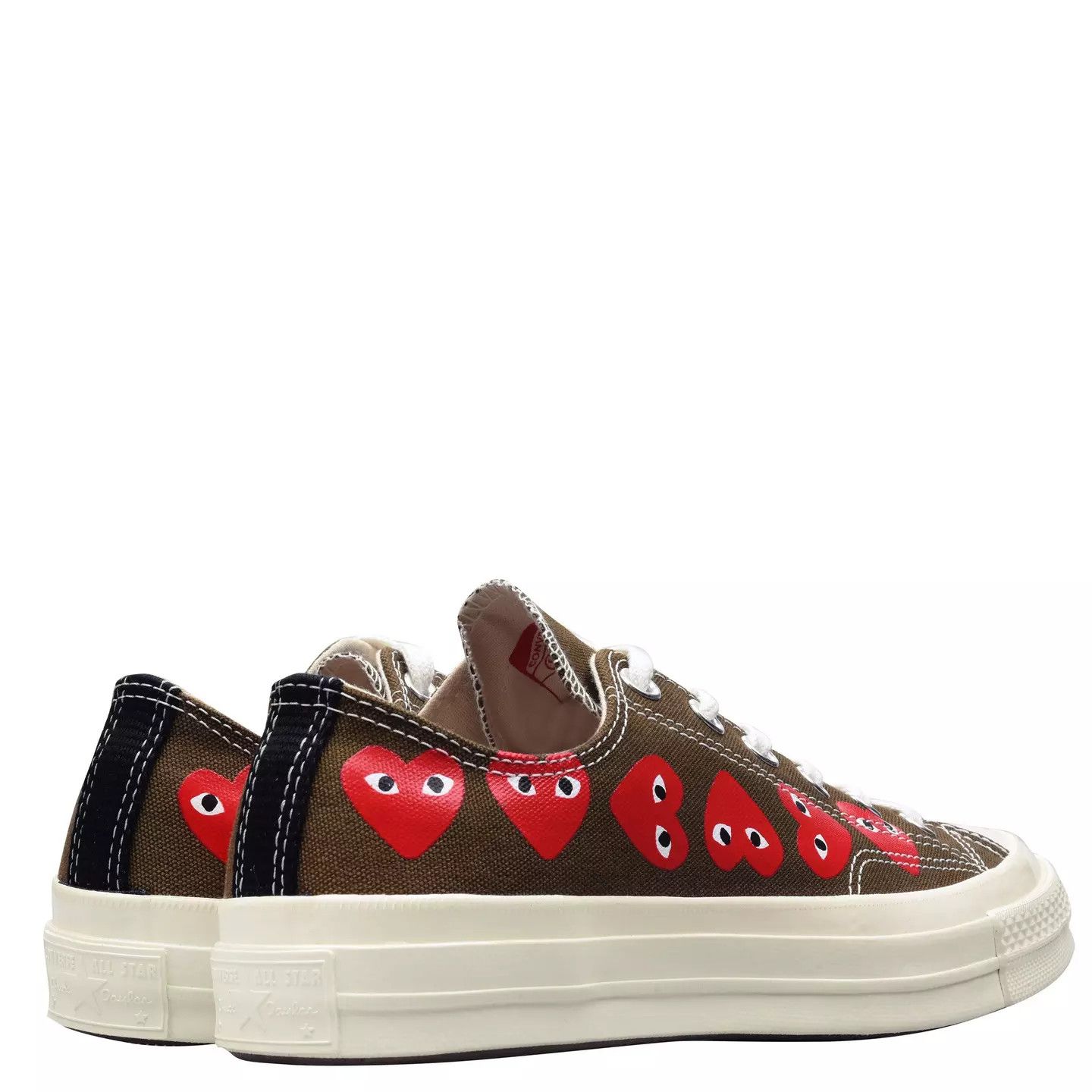 Comme des Garcons PLAY × Converse o1g2r1mq0426 Chuck Taylor Low Top Trainers in Khaki Size US 5 / EU 37 - 5 Thumbnail