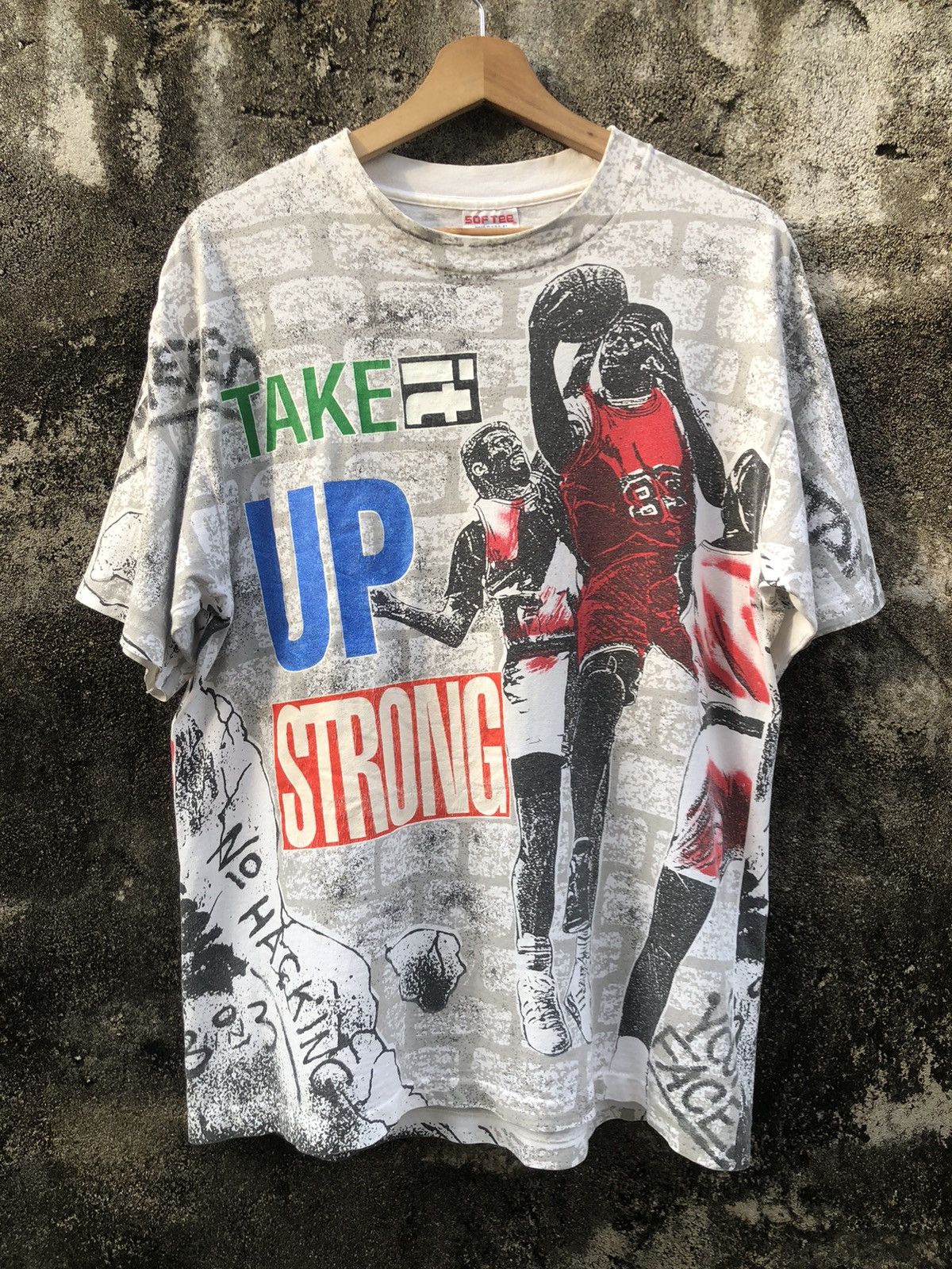 NBA 1990s Vintage Basketball " Take It Up Strong" FullPrint Tee Size US L / EU 52-54 / 3 - 1 Thumbnail
