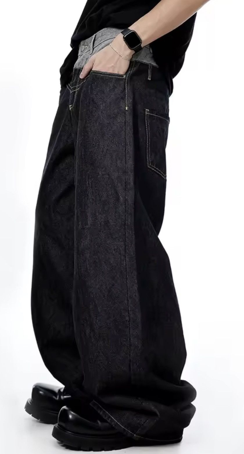 Other Retro Double Waist Design Baggy Wide Leg Jeans Size US 37 - 2 Thumbnail