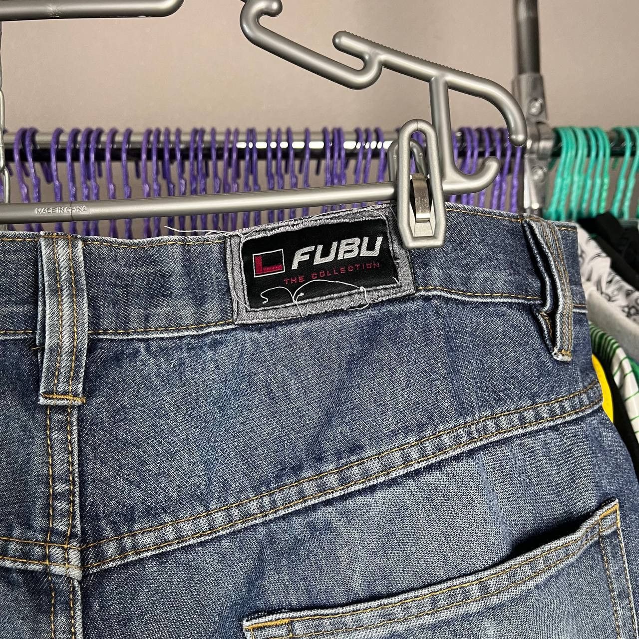 Fubu Vintage 90s FUBU Relaxed Rap Baggy Blue Faded Denim Pants Size US 40 / EU 56 - 9 Thumbnail