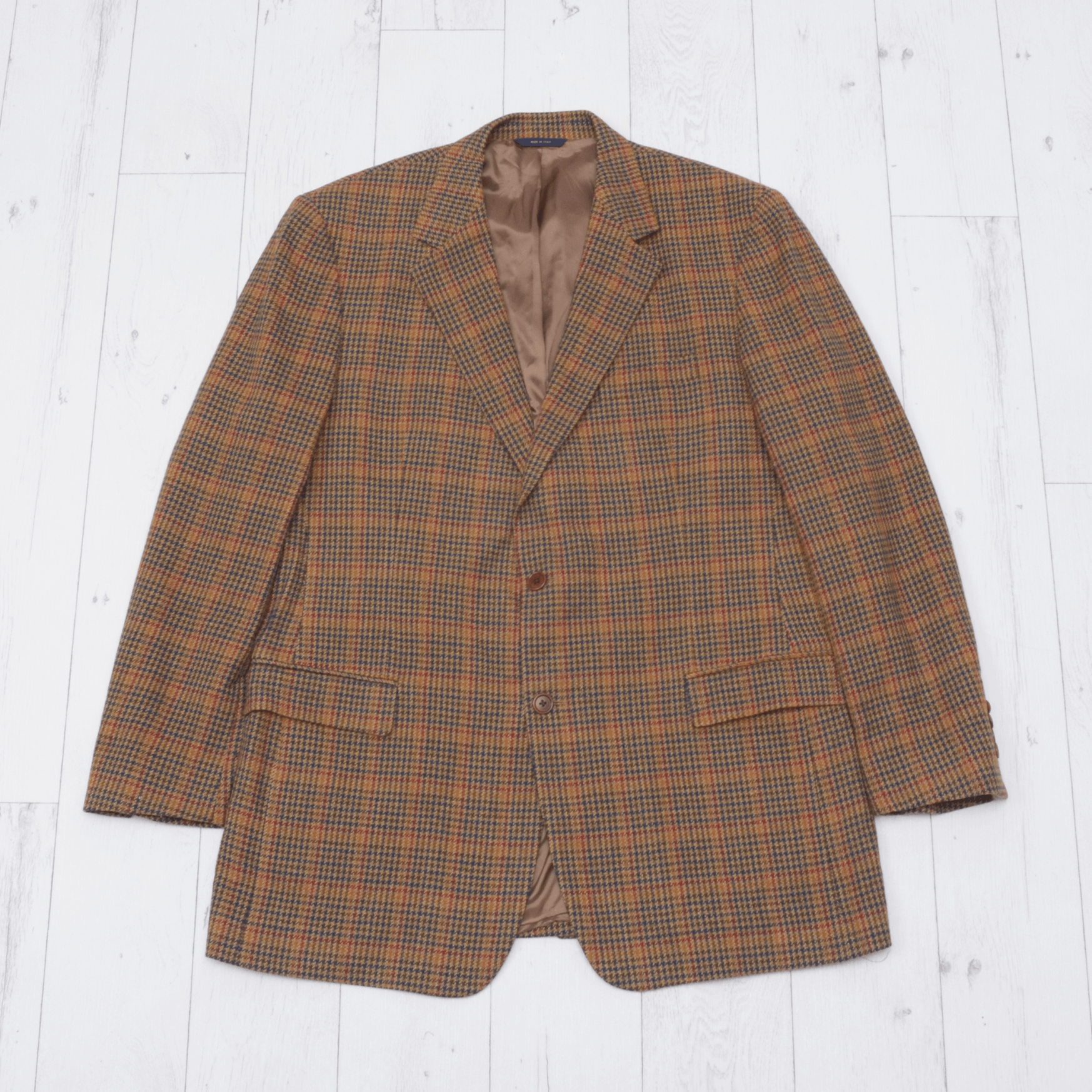 Brooks Brothers Brooks Brothers Tweed Wool Cashmere Brown Checks Blazer XL Size 46R - 1 Thumbnail