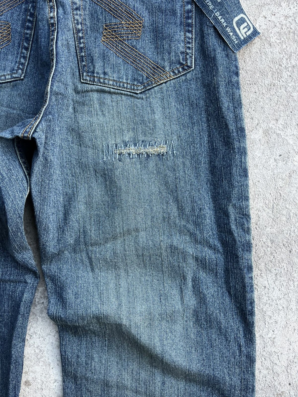 If Six Was Nine × Japanese Brand × Le Grande Bleu (L.G.B.) Vintage Faded Distressed Rick Owens Style Y2K Jeans Denim Size US 34 / EU 50 - 16 Thumbnail