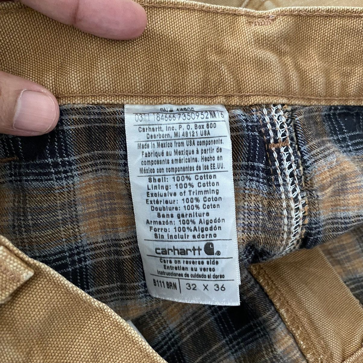 Carhartt Vintage Carhartt Blanket Lined Tan Carpenter Pants Size US 31 - 22 Thumbnail