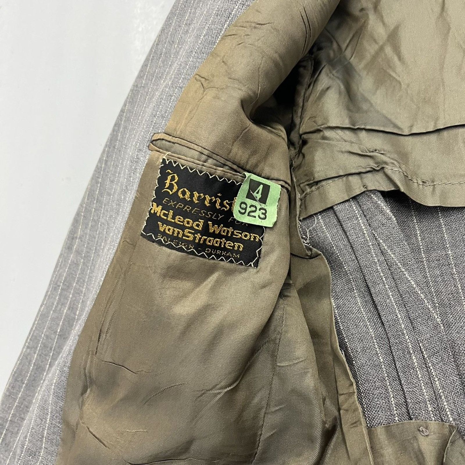 Other Vintage 50s Grey Striped Wool 2-Button Suit Jacket 40R Size 40R - 4 Thumbnail