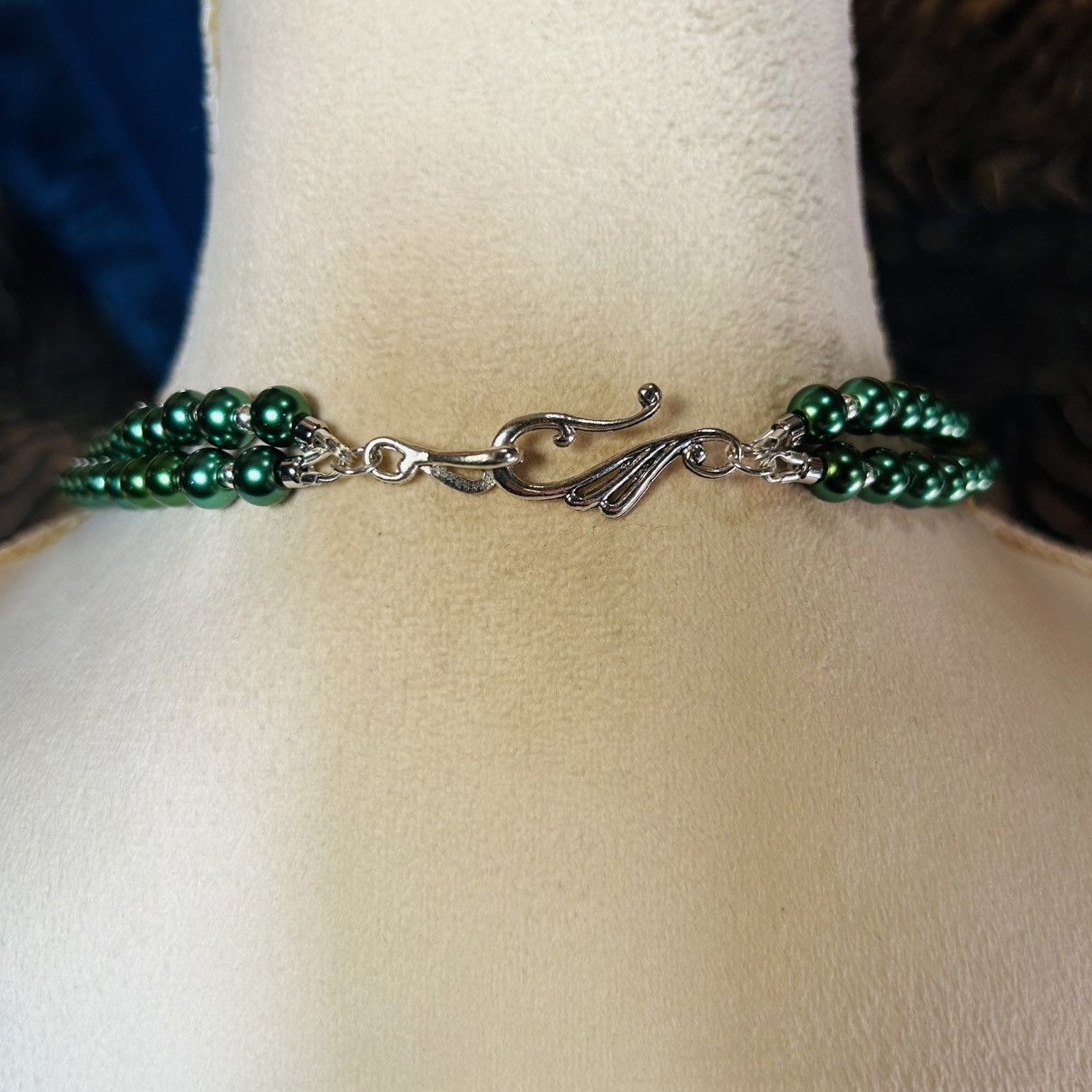 Handmade Handcrafted elegant double strand Czech glass pearl necklace Size ONE SIZE - 4 Thumbnail