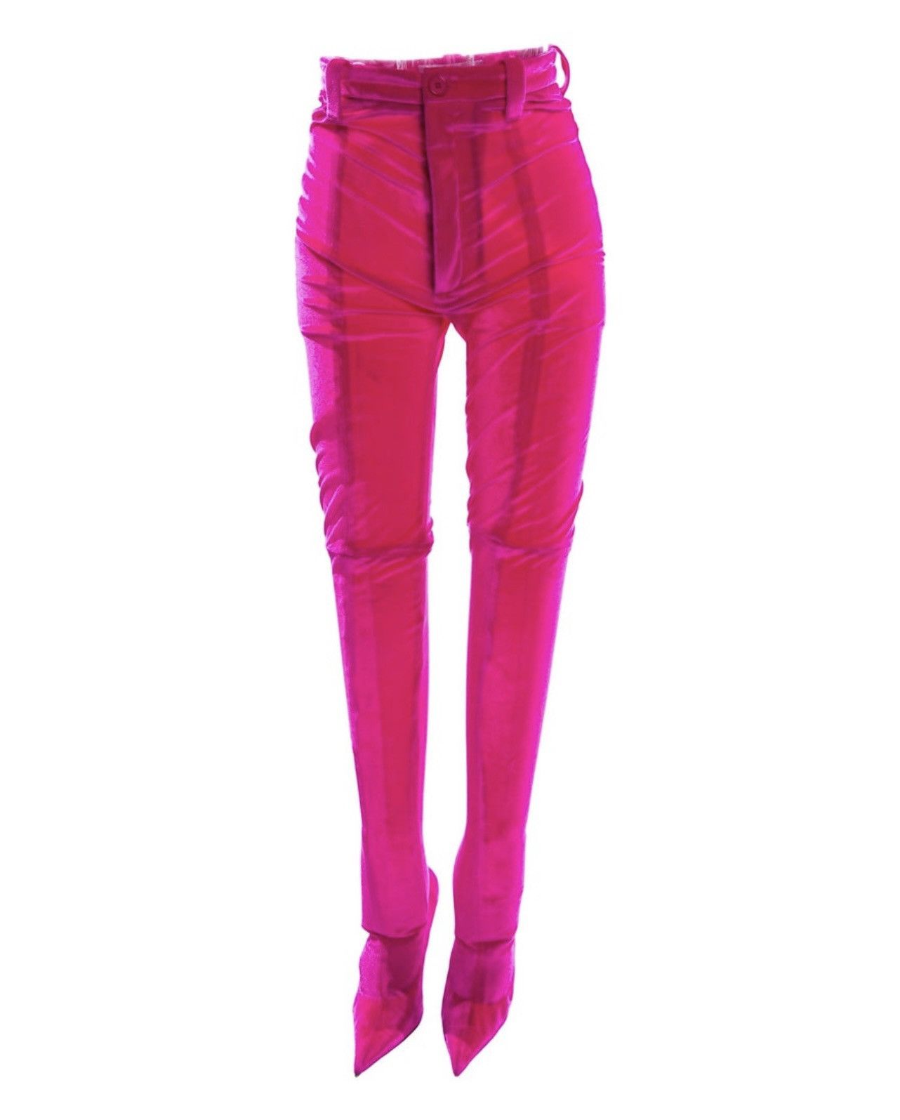 Balenciaga Balenciaga 2017 Hot Pink Velvet Pantaboot / Knife Boots Size 26" / US 2 / IT 38 - 1 Thumbnail