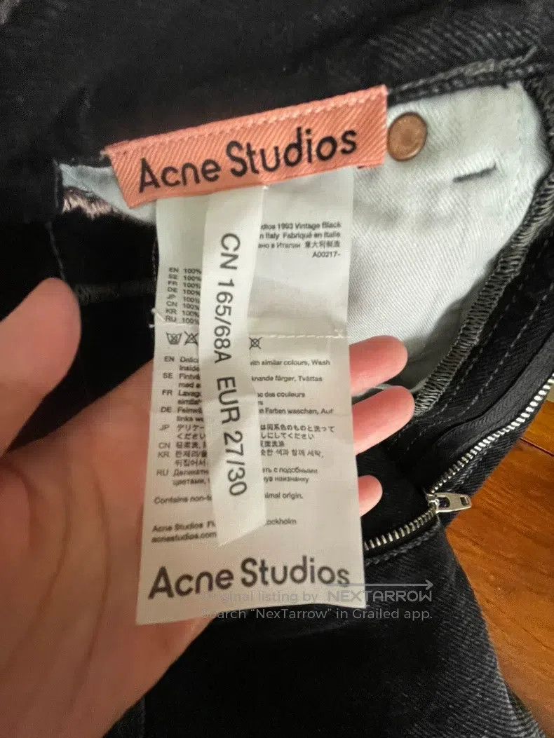 Acne Studios Acne Studios Gray-Black High-Waist Denim Pants Size US 27 - 4 Thumbnail