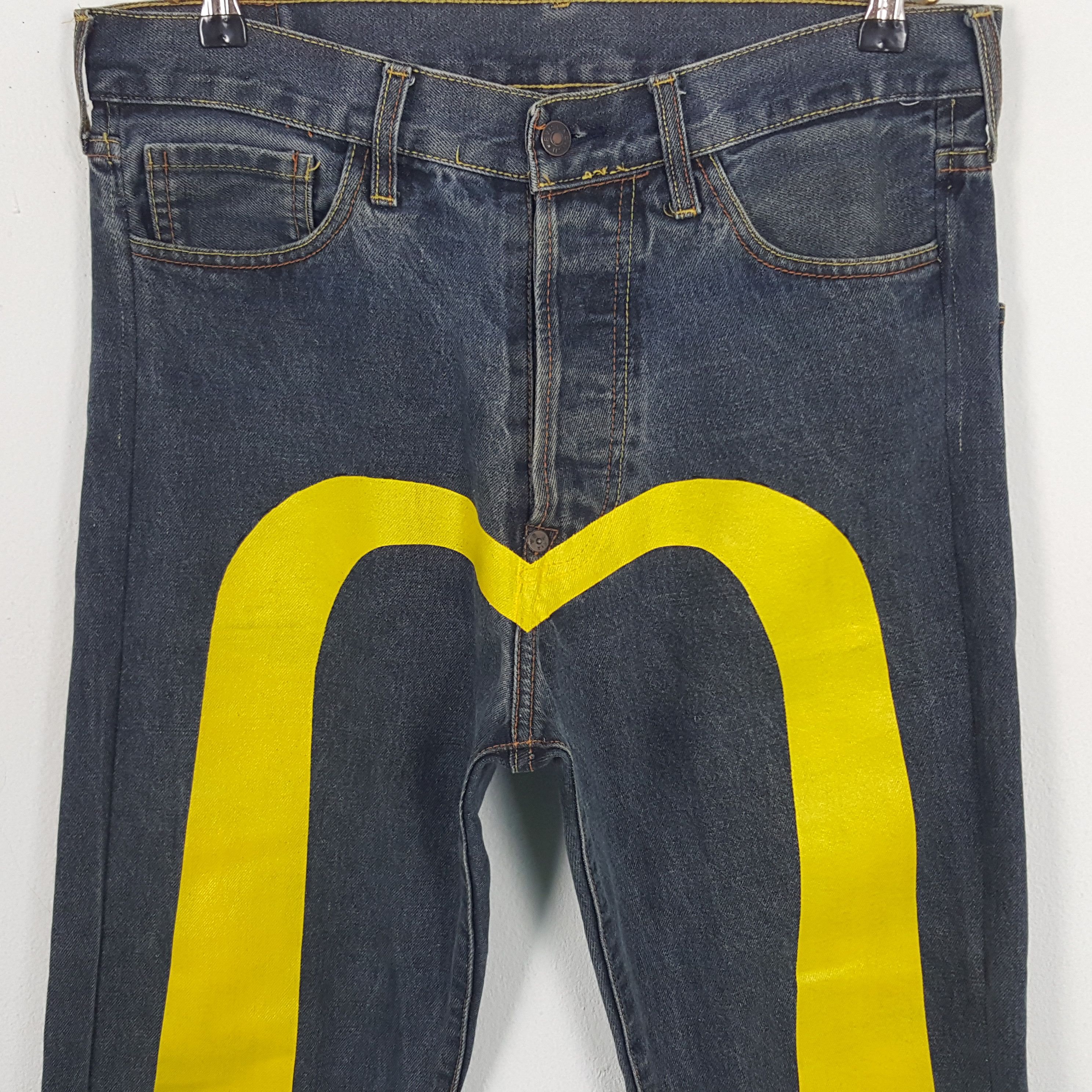 Japanese Brand × Vintage Vintage Evisu Japanese Brand Daicock Custom Art Denim Jeans Size US 33 - 2 Thumbnail