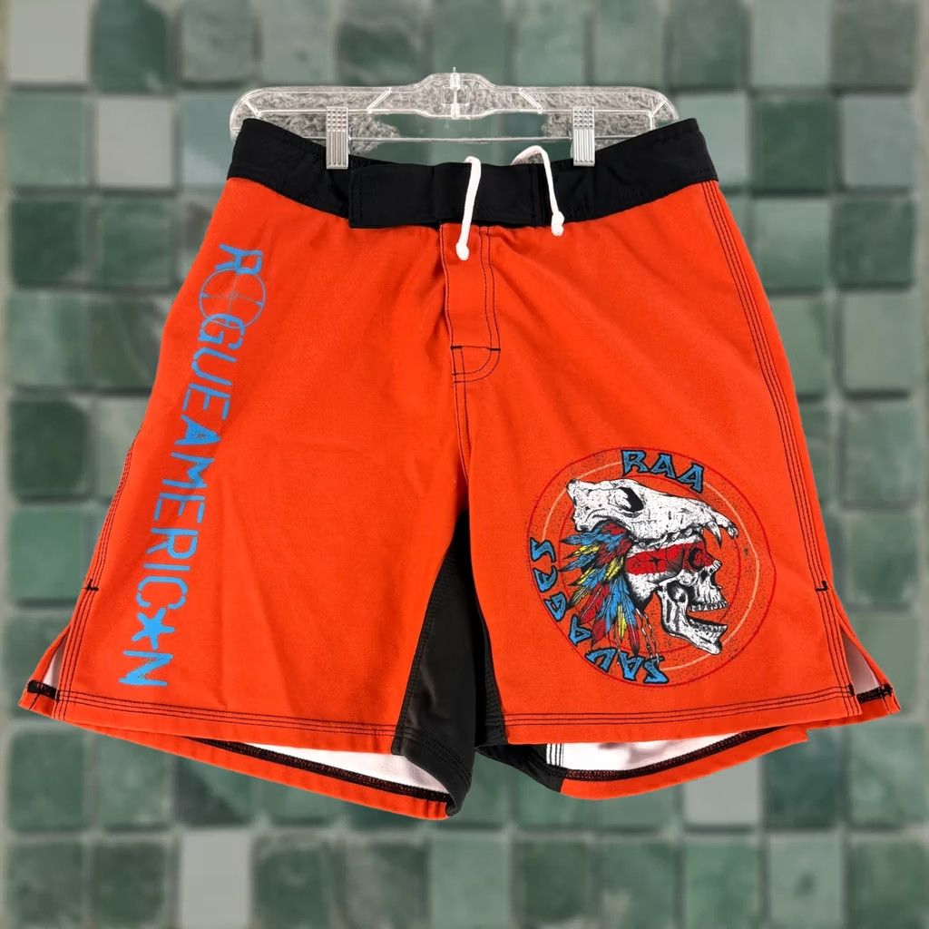 Vintage Rogue American Board Shorts Mens 30 Orange Graphic Print USA Made Size US 30 / EU 46 - 1 Thumbnail