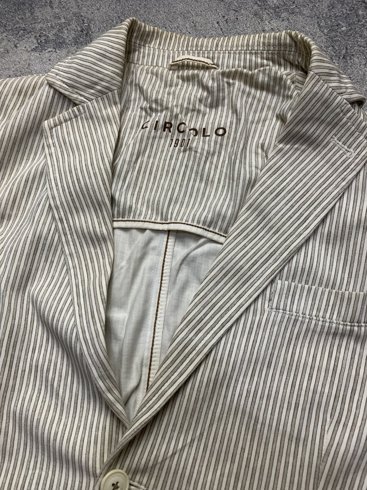 Circolo 1901 🐍 Circolo 1901 Striped Casual Blazer Size 44R - 2 Thumbnail
