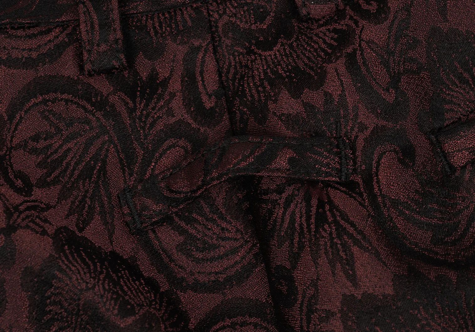 Jean Paul Gaultier Damask Jacquard Tapered Pants in Wine, Size 46 Size US 30 / EU 46 - 8 Thumbnail