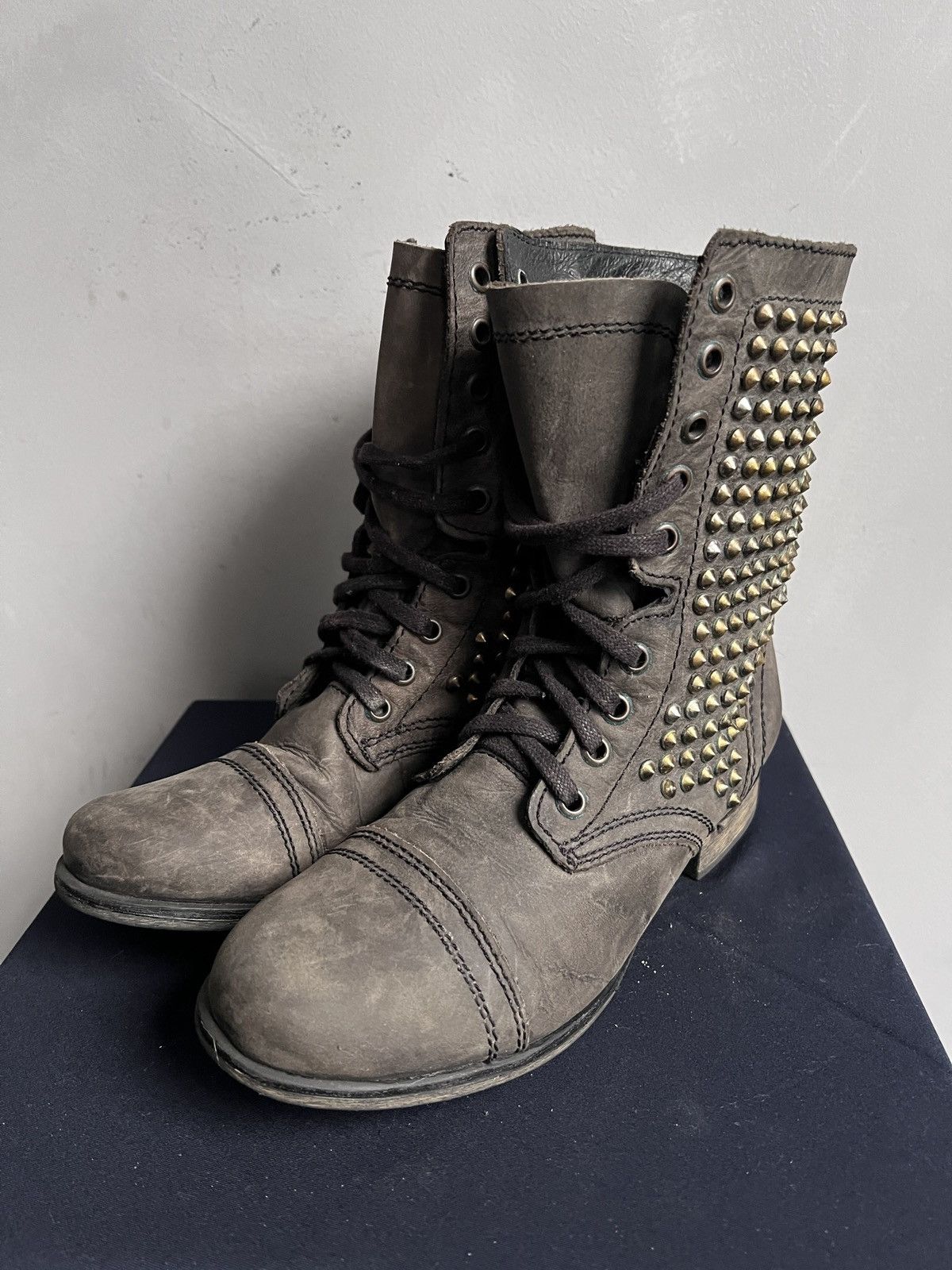 A.S.98 Studded Brown Combat Boots Women’s 38 Punk Vintage style Size US 8 / IT 38 - 6 Thumbnail