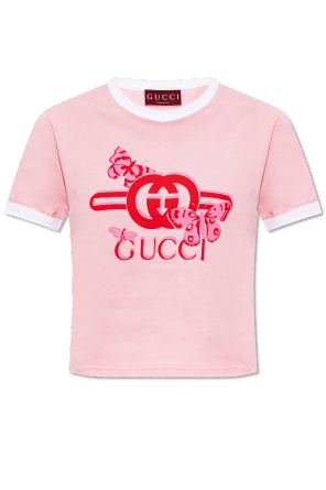 Gucci o1la5ras0526 Cotton Jersey T-Shirt in Pink/White Size XS / US 0-2 / IT 36-38 - 1 Preview