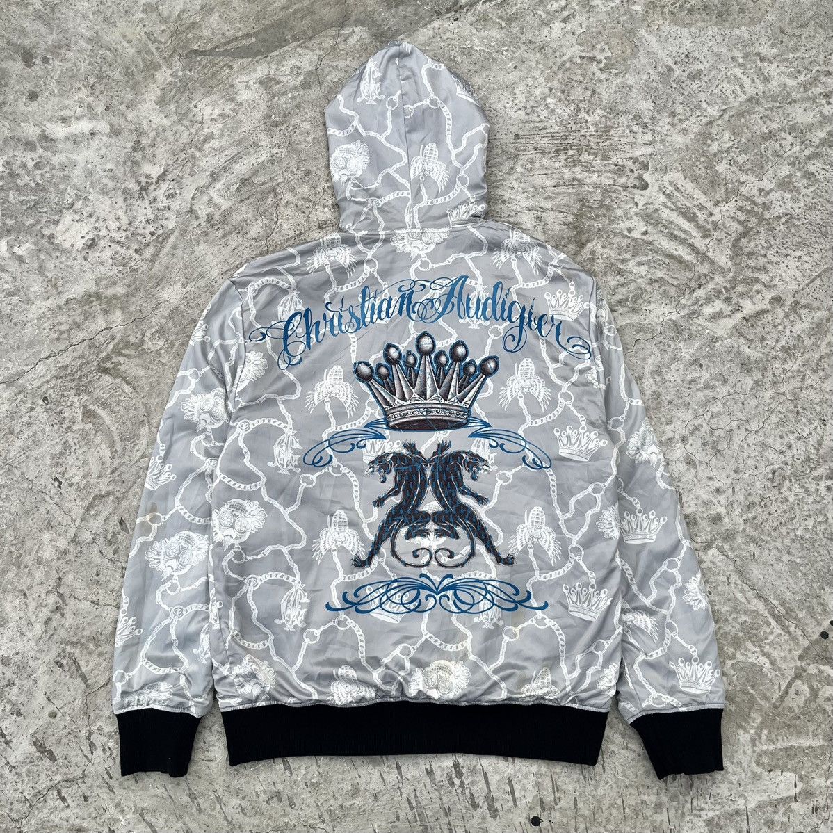 Christian Audigier Christian Audigier Tatoo Reversible Zip Hoodie Size US L / EU 52-54 / 3 - 12 Thumbnail