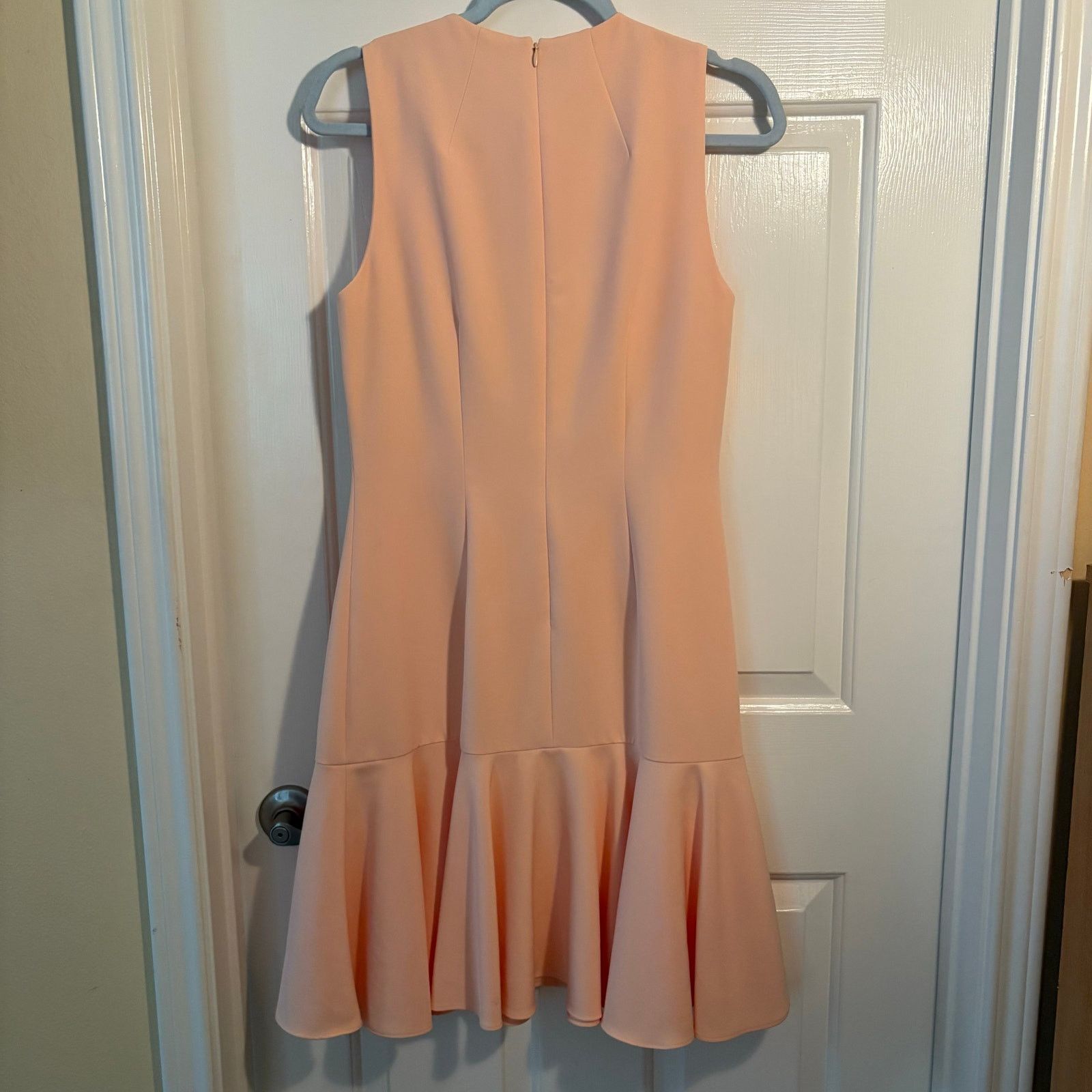 Other Ann Taylor Peach Sleeveless Flounce Sheath Dress Size 6 Size M / US 6-8 / IT 42-44 - 4 Thumbnail
