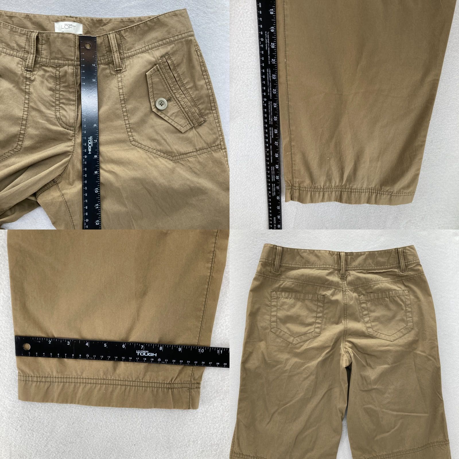 Ann Taylor Ann Taylor LOFT Utility Pants Women's 10 Brown Cotton Wide-Leg NWT Casual Y2K 90s Grunge Mono Color Brown Pants Womens Size 24" / US 00 / IT 34 - 8 Thumbnail