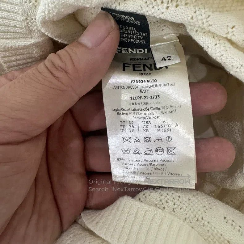 Fendi Fendi Printed Logo Knitted, Round Neck Long Sleeve, Beige Size S / US 4 / IT 40 - 5 Thumbnail