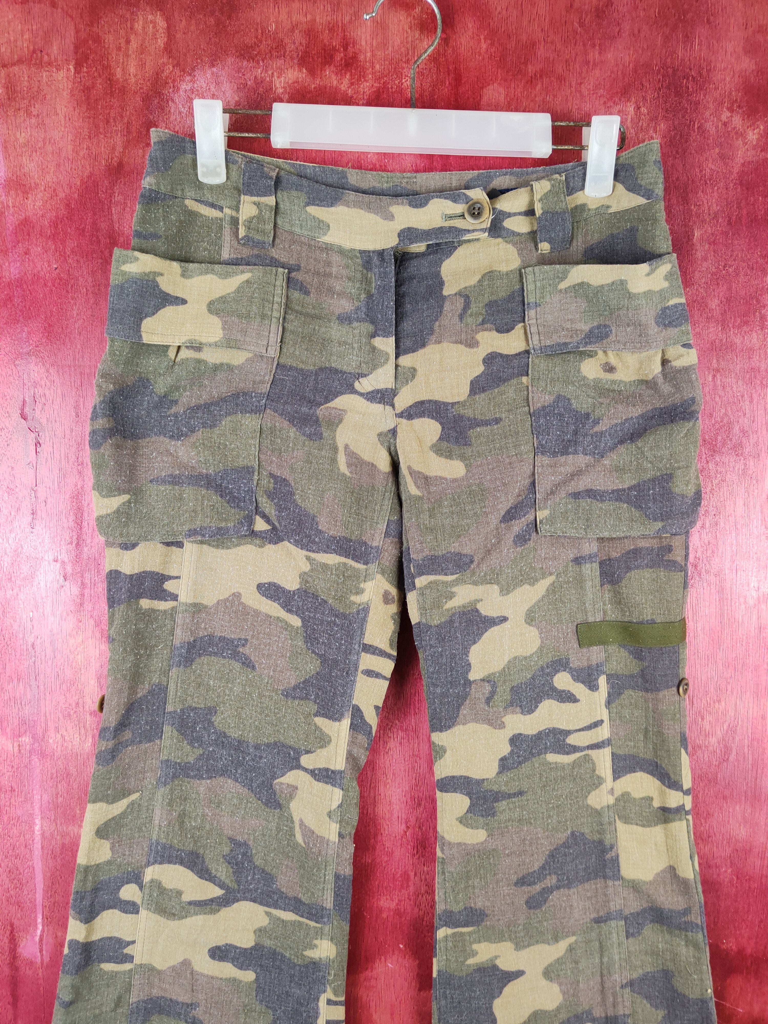 Japanese Brand DL Masculo bootcut Camo utility Tactical Cargo Pants #S1498 Size 26" / US 2 / IT 38 - 2 Thumbnail