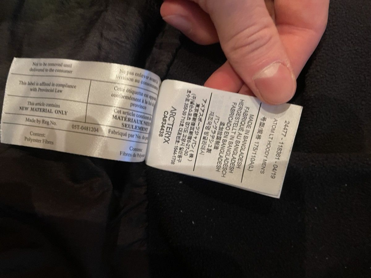 Arc'teryx Arcteryx Atom Lt hoody men’s black light jacket gotpcore Size US L / EU 52-54 / 3 - 8 Thumbnail