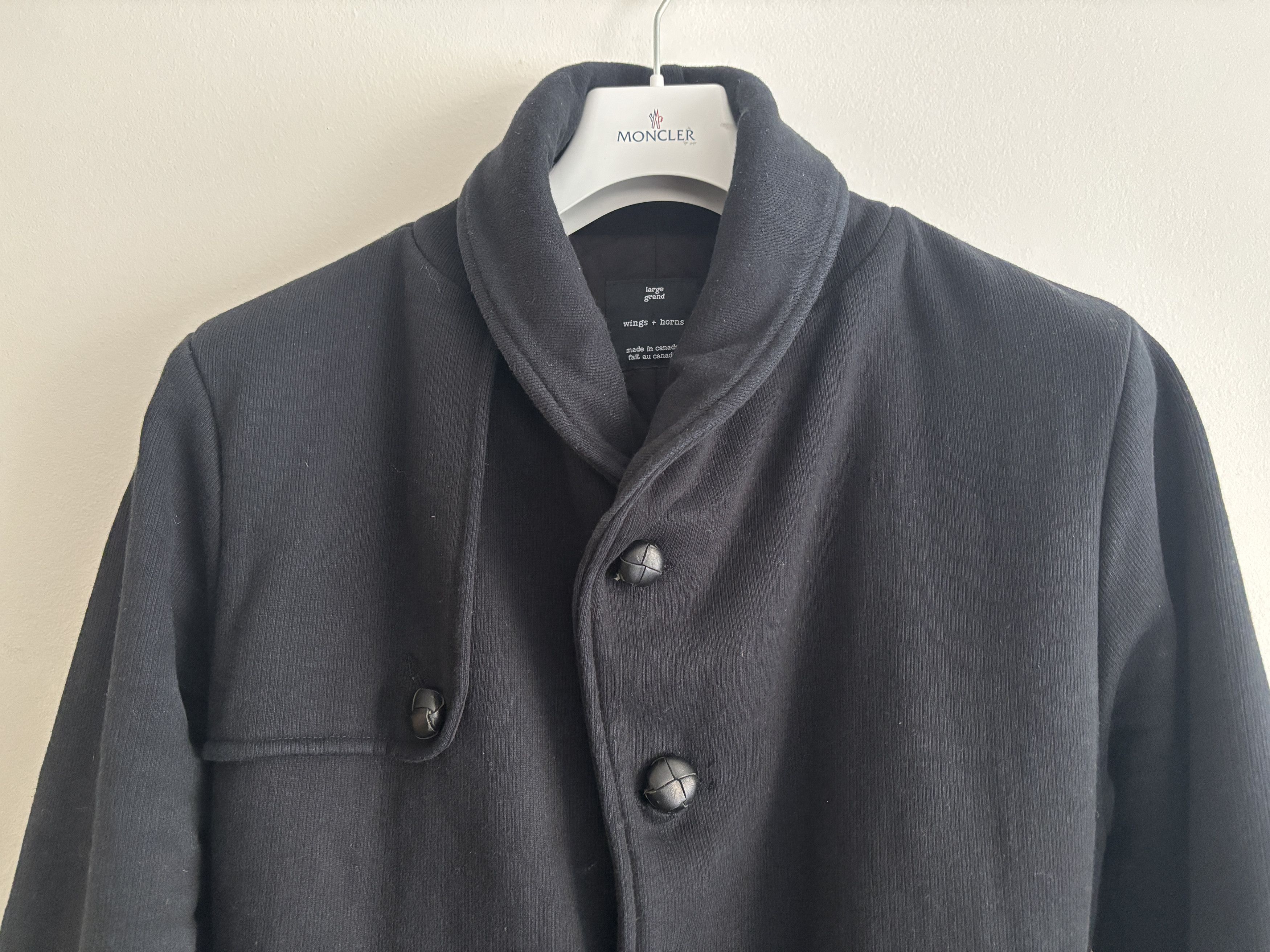 Wings + Horns Black Quilted Shawl Collar Belted Trench Coat - M/L Size US L / EU 52-54 / 3 - 3 Thumbnail
