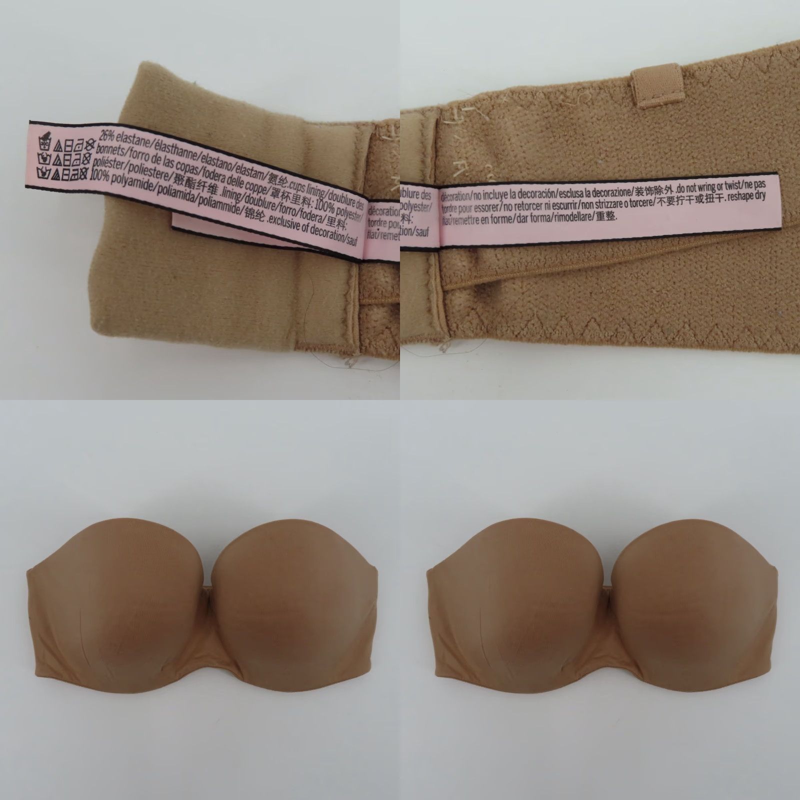 Victoria's Secret Victoria's Secret Body by Victoria Strapless Underwire Padded 34DD Beige Bra (T-Shirt) Womens Size ONE SIZE - 10 Thumbnail