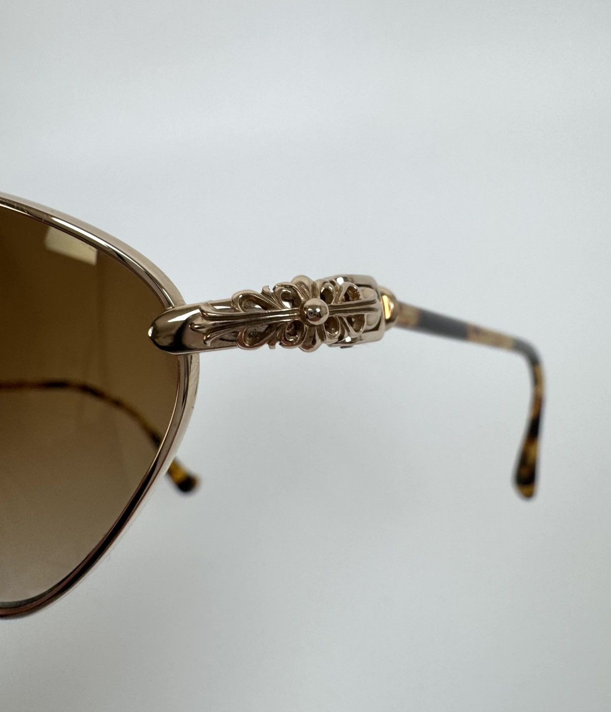 Chrome Hearts Chrome Hearts Diamand Dog Brown-Gold Sunglasses Size ONE SIZE - 11 Thumbnail