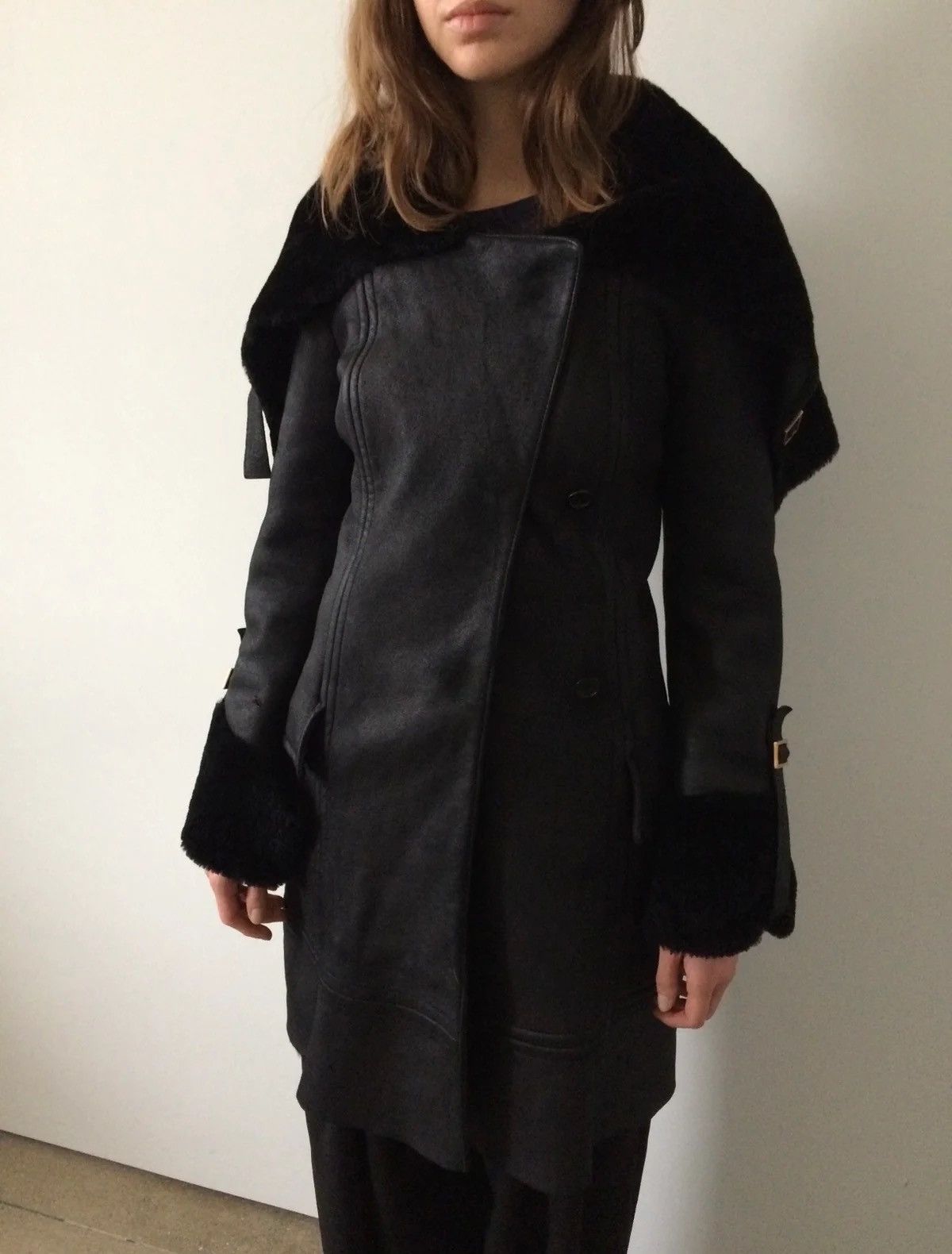 Gucci Gucci by Tom Ford FW2003 Shearling Leather Coat Jacket Size XS / US 0-2 / IT 36-38 - 11 Thumbnail