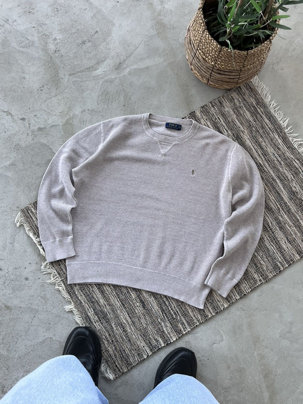 Polo Ralph Lauren Vintage Polo Ralph Lauren Beige Minimalistic Y2K Sweatshirt Size US S / EU 44-46 / 1 - 1 Thumbnail