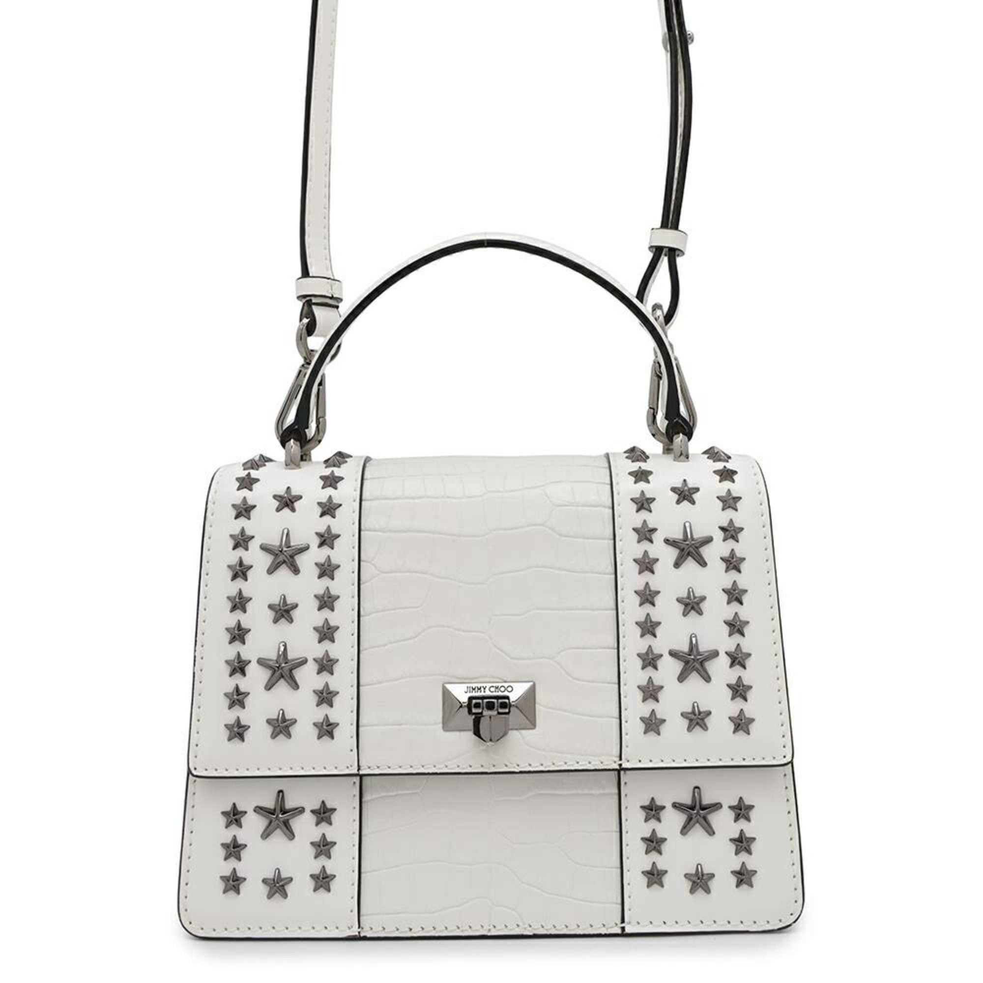 Jimmy Choo Handbag Pixis Embossed Leather Jimmy Choo 2Way Shoulder Bag White, Women's