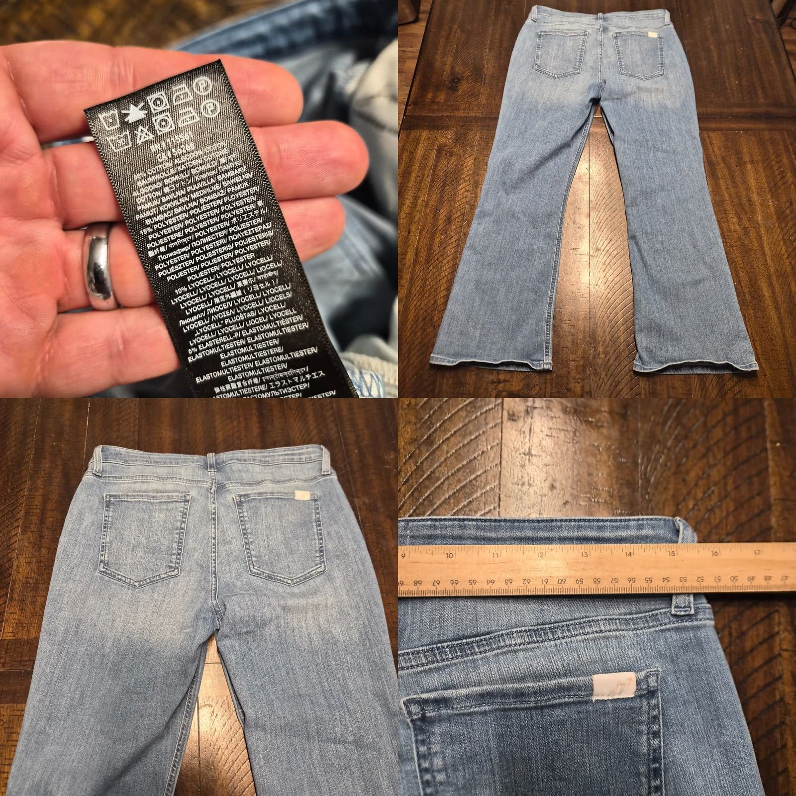 7 For All Mankind 7 For All Mankind Womens Jeans Size 10 30 Crop Kick Flare Stretch Blue G217 Size 32" / US 10 / IT 46 - 8 Thumbnail