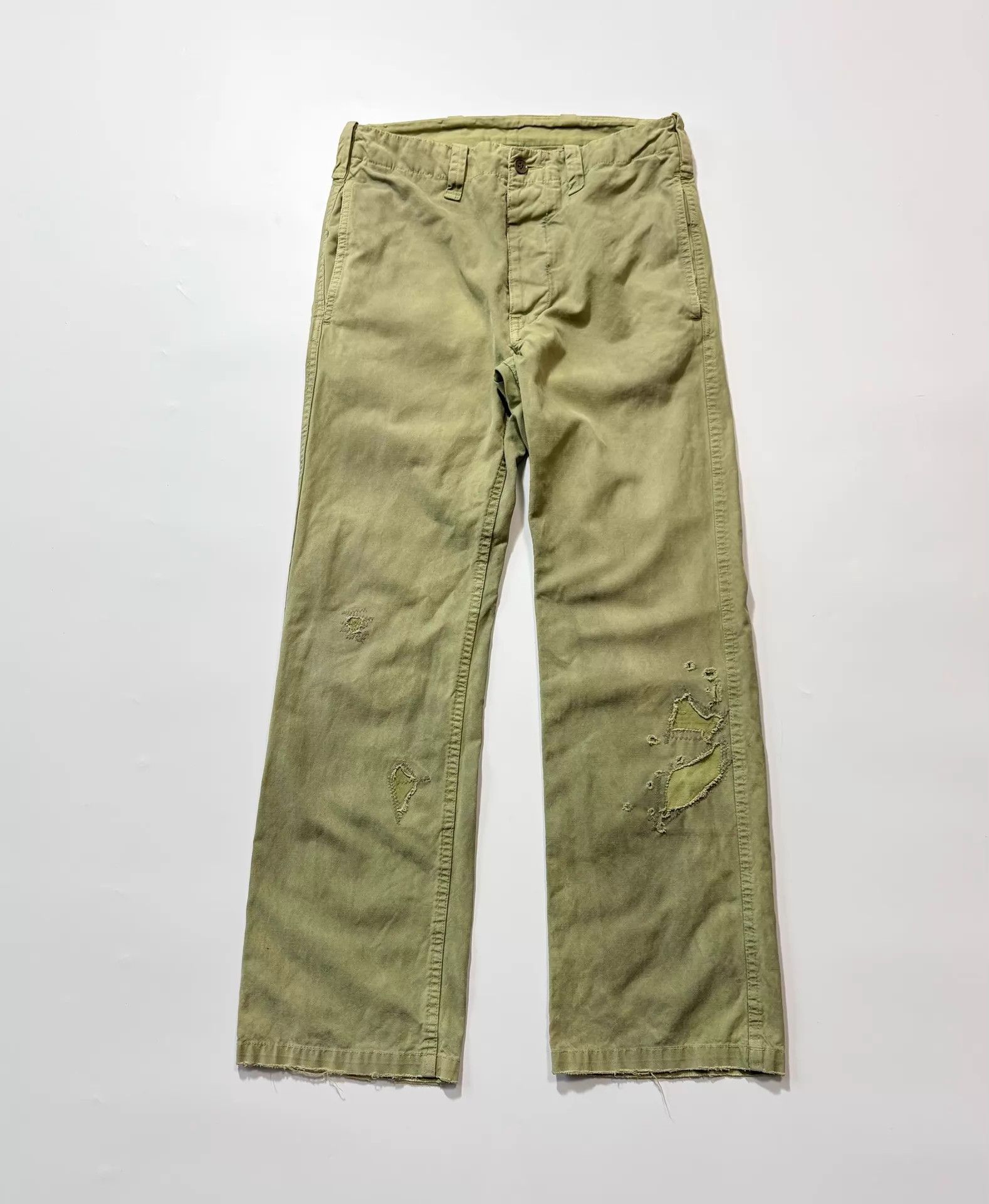 Visvim VISVIM GIFFORD PANTS DMGD Distressed Flare Green Size US 30 / EU 46 - 1 Thumbnail