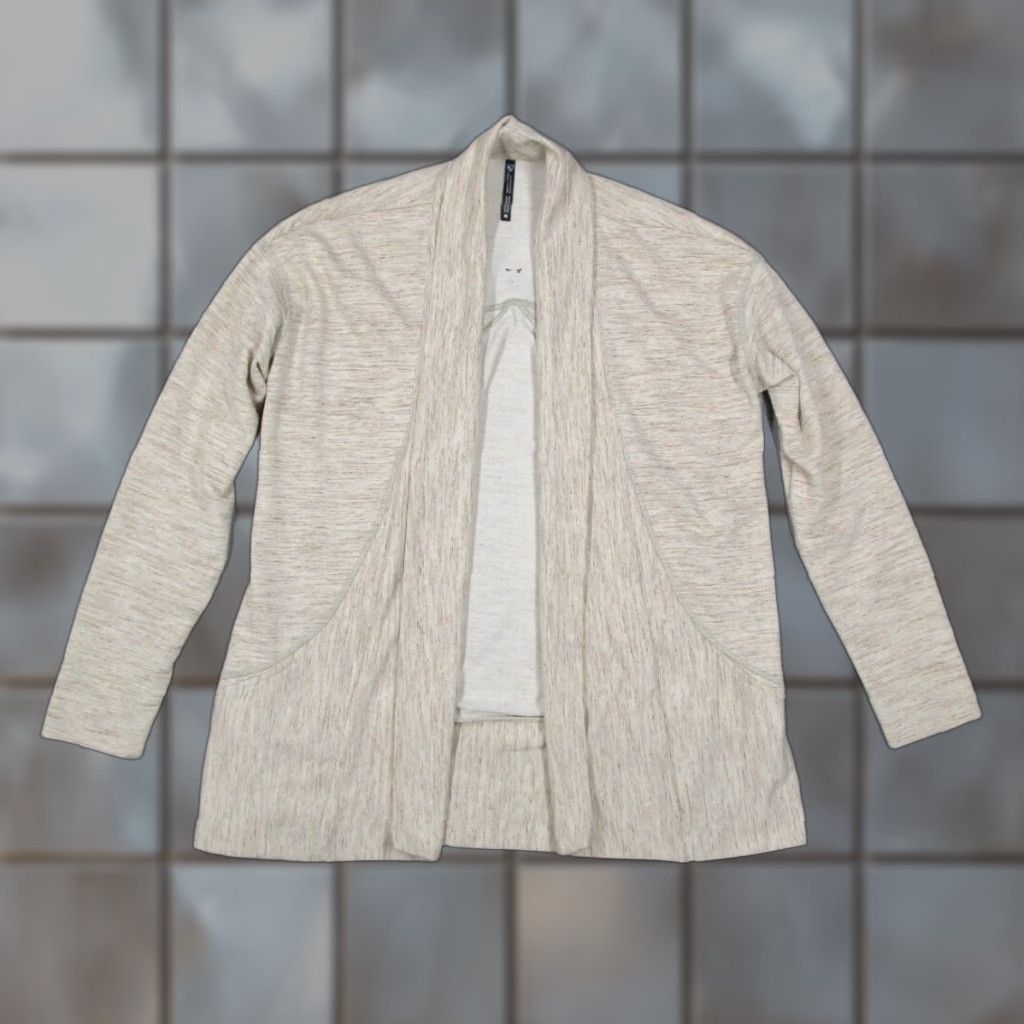 Kuhl Womens Sweater Medium Beige Wrap Open Front Long Sleeve