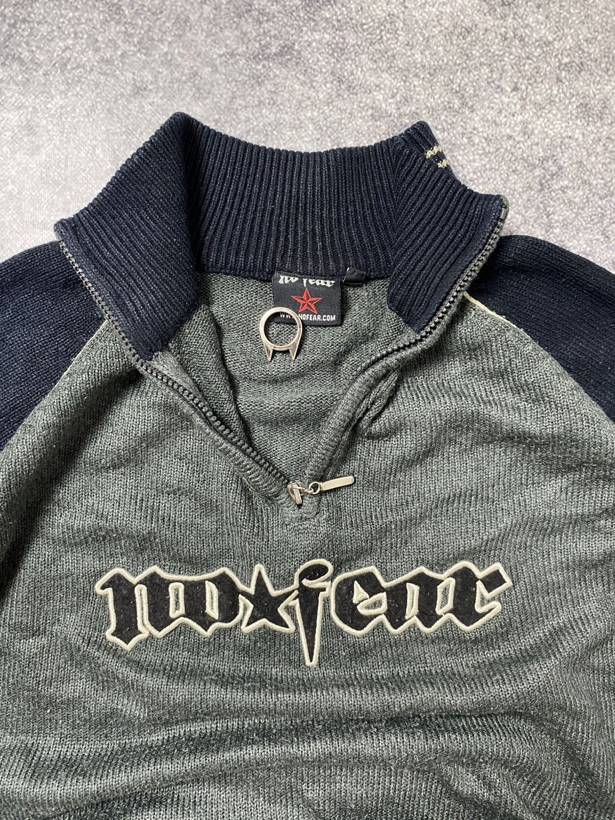 No Fear NO FEAR 1/3 ZIP HOODIE SWEATER SKATEBOARD STYLE HIP HOP Y2K Size US XXL / EU 58 / 5 - 2 Thumbnail