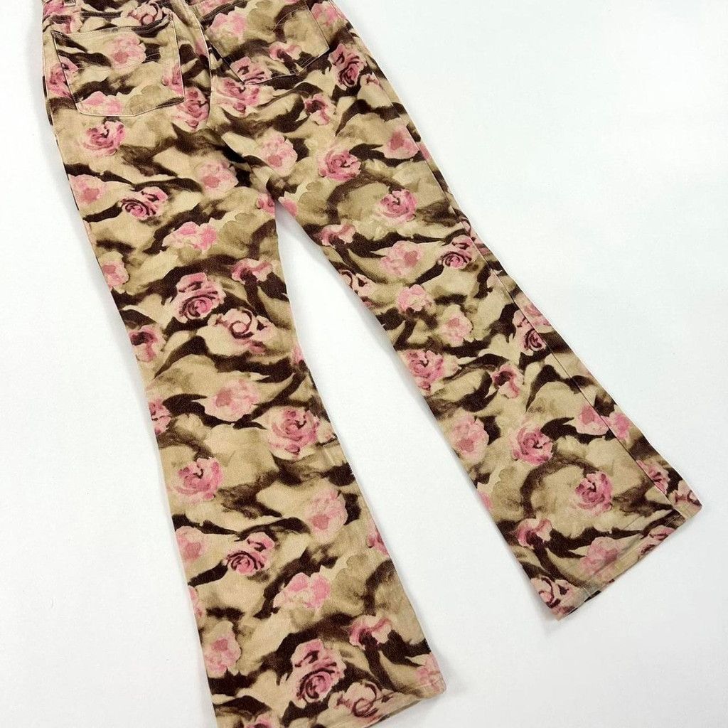 Blumarine y2k Blugirl tan brown and pink rose camouflage print jeans Size 28" / US 6 / IT 42 - 5 Thumbnail