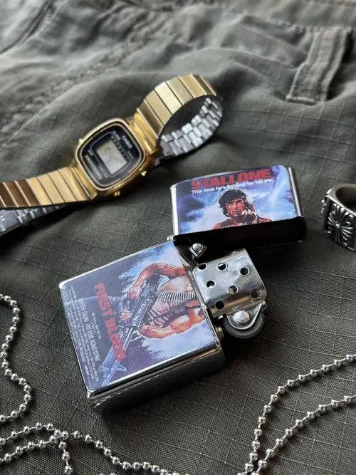 VIBE Vintage Rembo cigar lighter first blood Stallone rare. WORK Size ONE SIZE - 2 Thumbnail